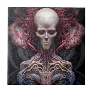 Surreal Anatomy Horror Sci-Fi Art Ceramic Tile