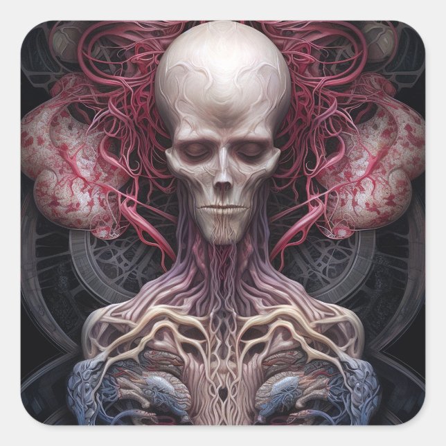 Surreal Anatomy Horror Sci-Fi Art  Square Sticker (Front)