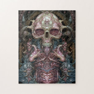 Surreal Anatomy Skull Horror Sci-Fi Art  Jigsaw Puzzle