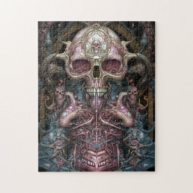 Surreal Anatomy Skull Horror Sci-Fi Art  Jigsaw Puzzle (Vertical)