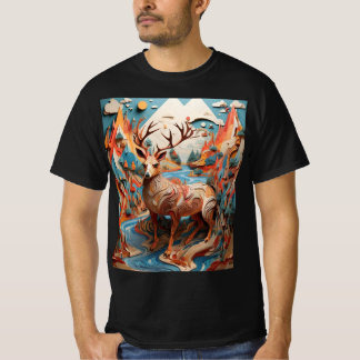 Surreal Animal Dance in Illus Geometria T-Shirt