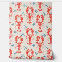 Surreal Animal Design With red Lobster Pattern.