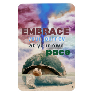Surreal art Inspirational Turtle quote Magnet
