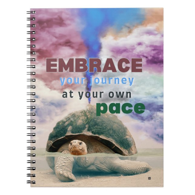 Surreal art Inspirational Turtle quote  Notebook (Front)