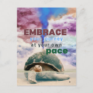 Surreal art Inspirational Turtle quote  Postcard