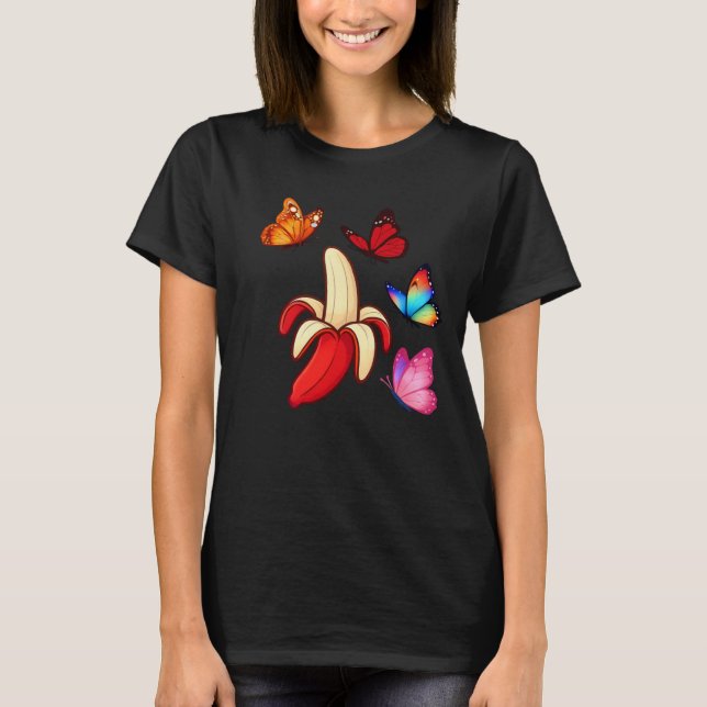 Surreal Banana and Butterflies T-Shirt (Front)
