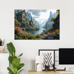 Surreal beauty of an overgrown harbour poster