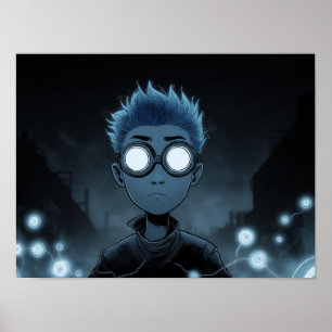 Surreal Black Hole Horizon Over Dark Ocean Art Poster