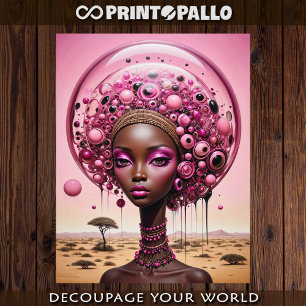 Surreal black woman in Africa Tissue Paper