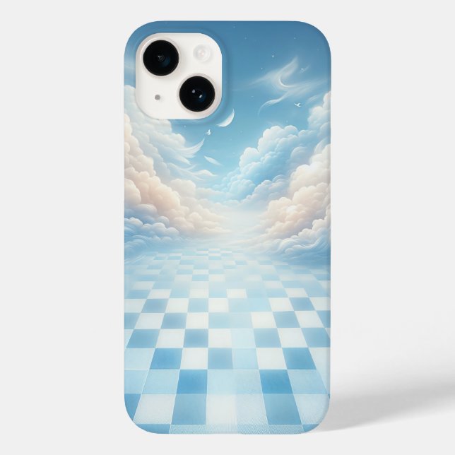 Surreal Blue Checkerboard Sky Phone Case - Dreamy  (Back)