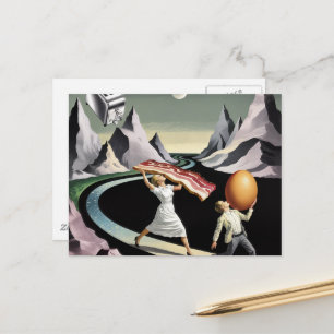 Surreal Breakfast People Postcard