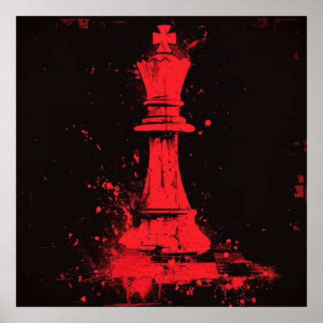 Surreal Broken Chess King Poster by Ralph Steadman (Front)