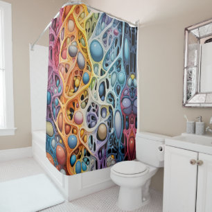 Surreal Bubble Grid Enchantment Shower Curtain