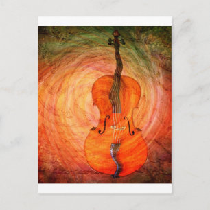 Surreal Cello With Musical Notes Postcard