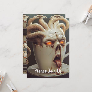 Surreal Coffee Octopus Invitation