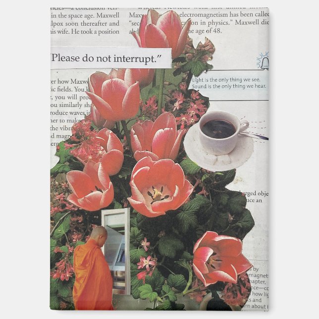 Surreal Collage Wall Art Abstract Modern Decor Magnet (Front)