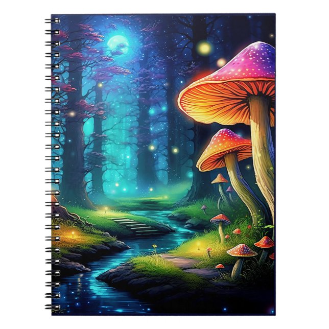 Surreal Colourful Forest Spiral Photo Notebook (Front)