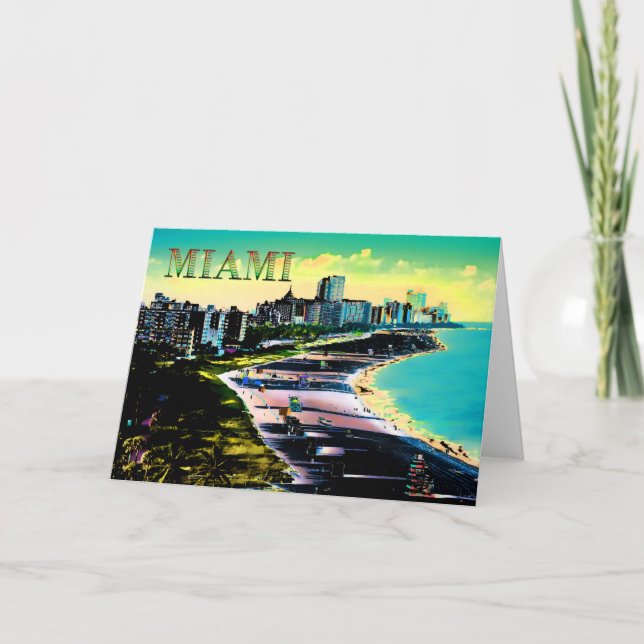 Surreal Colours of Miami Beach Florida Card (Front)