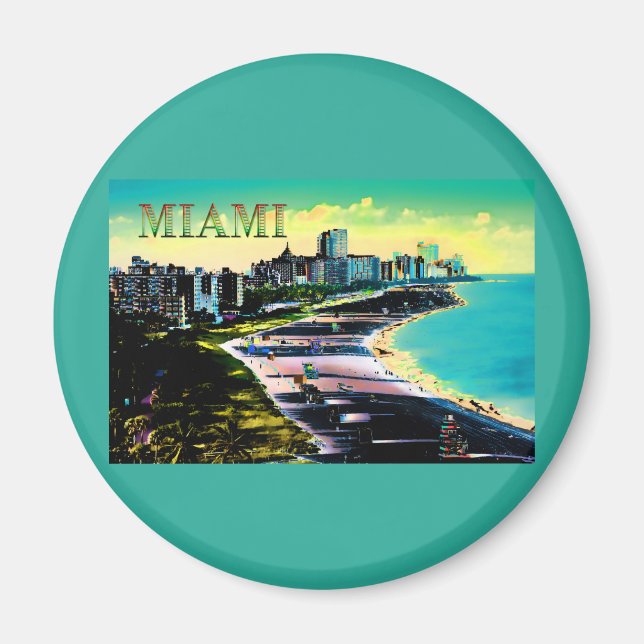 Surreal Colours of Miami Beach Florida Magnet (Front)