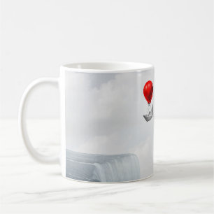 Surreal concept and creative solution metaphor as  coffee mug