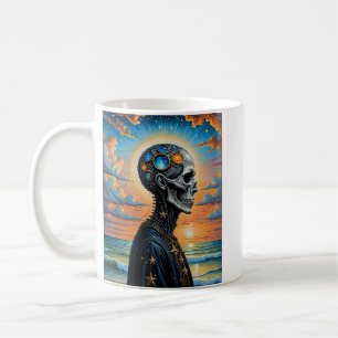 Surreal Cosmic Skull – Futuristic Galaxy A Coffee Mug