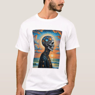 Surreal Cosmic Skull – Futuristic Galaxy A T-Shirt