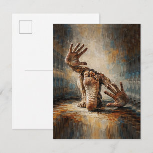 Surreal Crawling Hands and Feet Expressive  Postcard
