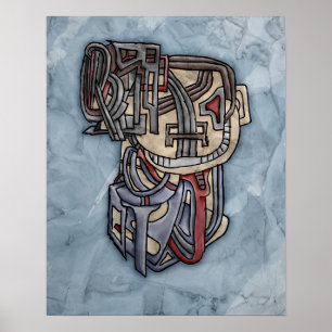 Surreal Cubist Nightmare Portrait Poster
