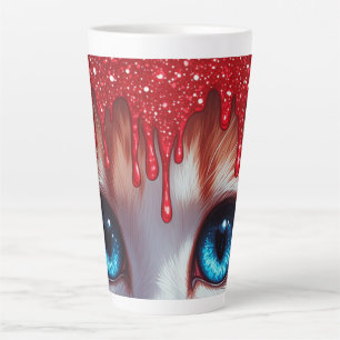 Surreal Cute Big Blue Eyes Latte Mug