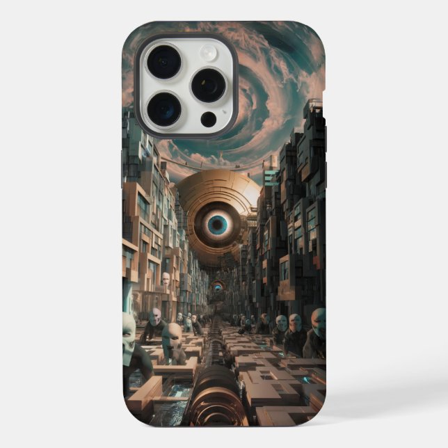 Surreal Cyberpunk City  iPhone Case (Back)