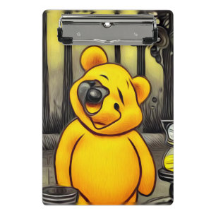 Surreal Cyborg Parody Pooh Bear Mini Clipboard