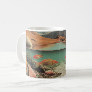 Surreal Desert and Lake with Goldfish Coffee Mug