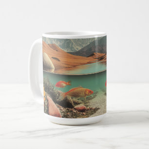 Surreal Desert and Lake with Goldfish Coffee Mug