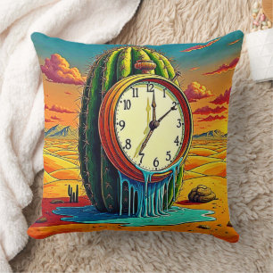 Surreal Desert Clock Art Cushion