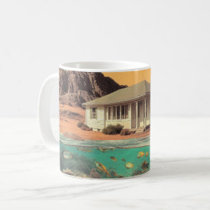 Surreal Desert House with Underwater Reef Coffee Mug