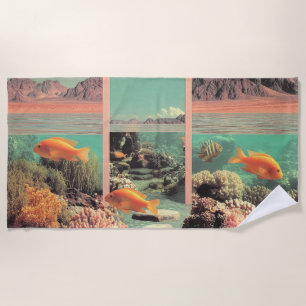 Surreal Desert Ocean with Door Beach Towel