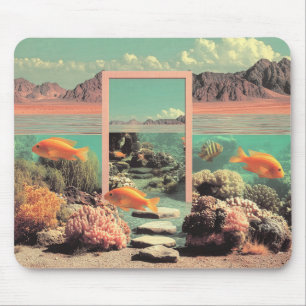 Surreal Desert Ocean with Door Mouse Pad