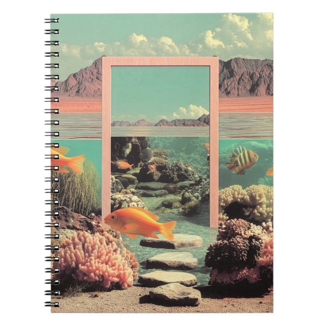 Surreal Desert Ocean with Door Notebook (Front)