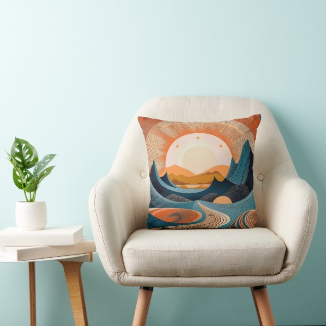 Surreal Desert Sunset Abstract Cushion (Chair)