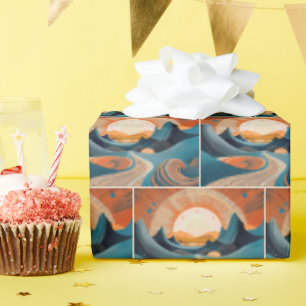Surreal Desert Sunset Abstract Wrapping Paper