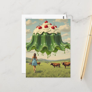 Surreal Dessert in the Pasture Postcard