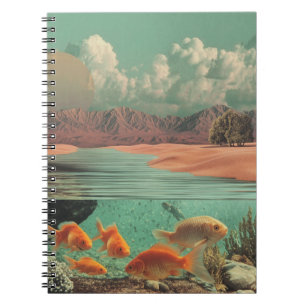 Surreal Doorway in Desert with Underwater Notebook