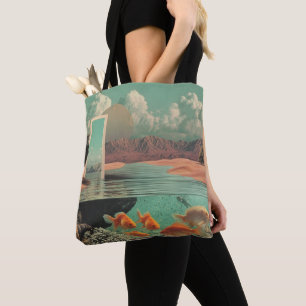 Surreal Doorway in Desert with Underwater Tote Bag