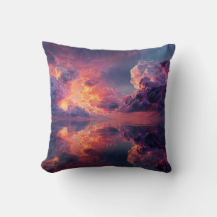 Surreal Dramatic Clouds With Fiery Sunset Cushion
