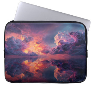 Surreal Dramatic Clouds With Fiery Sunset Laptop Sleeve