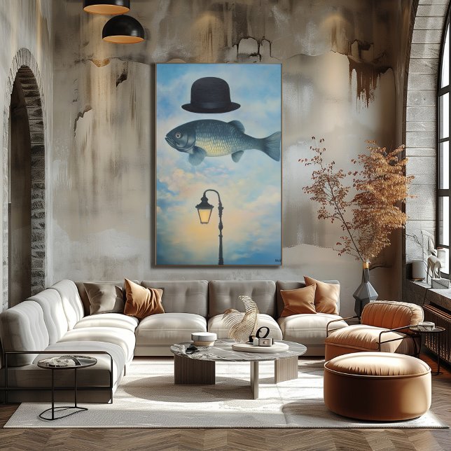 Surreal Dreamscape Fish with Bowler Hat Poster (Creator Uploaded)