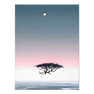Surreal Dreamscape: Floating Tree and Moon Photo Print