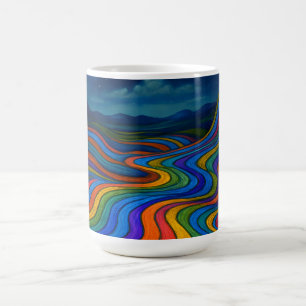 Surreal Dreamscape Moonlight Rainbow Land Coffee Mug