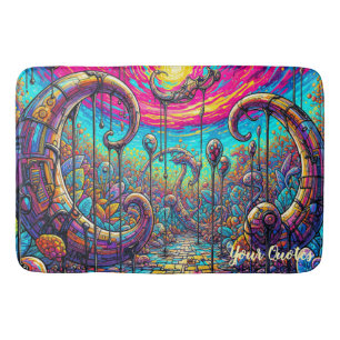 Surreal Dreamscape Portal Colourful Fantasy Bath Mat