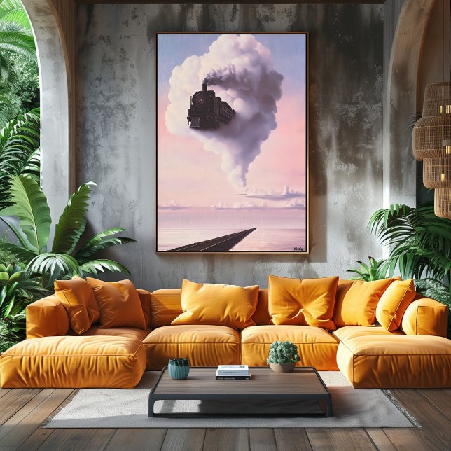 Surreal Dreamscape - Train Emerging from cloud Poster (Creator Uploaded)